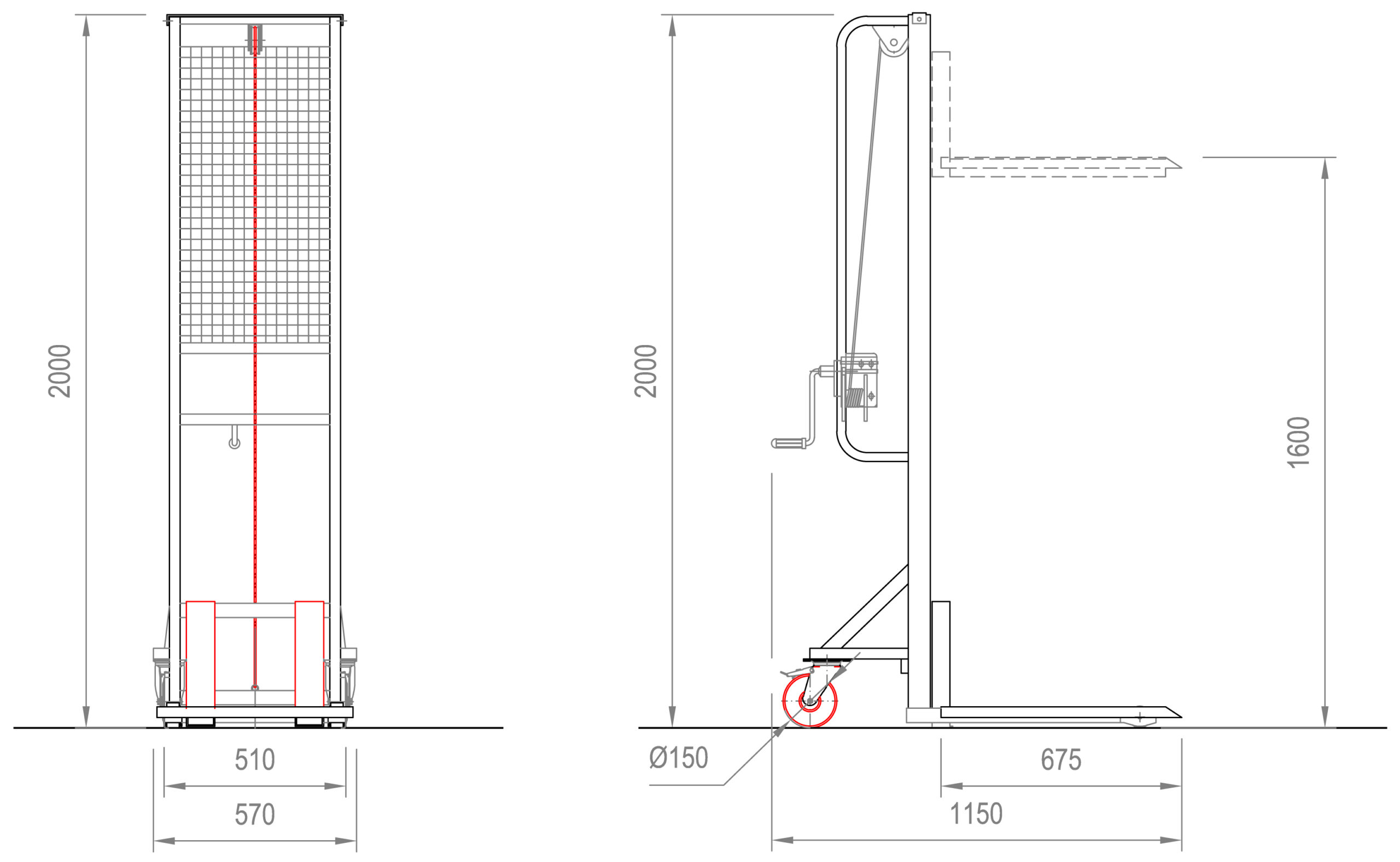 Sollevatore Manuale 200kg