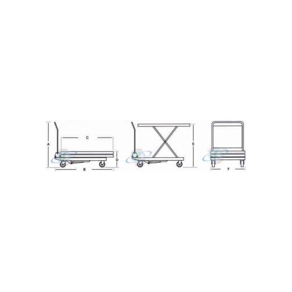 PC350D | Piattaforma Elevatrice Carrellata GRANDE ALZATA 350 Kg - immagine 4