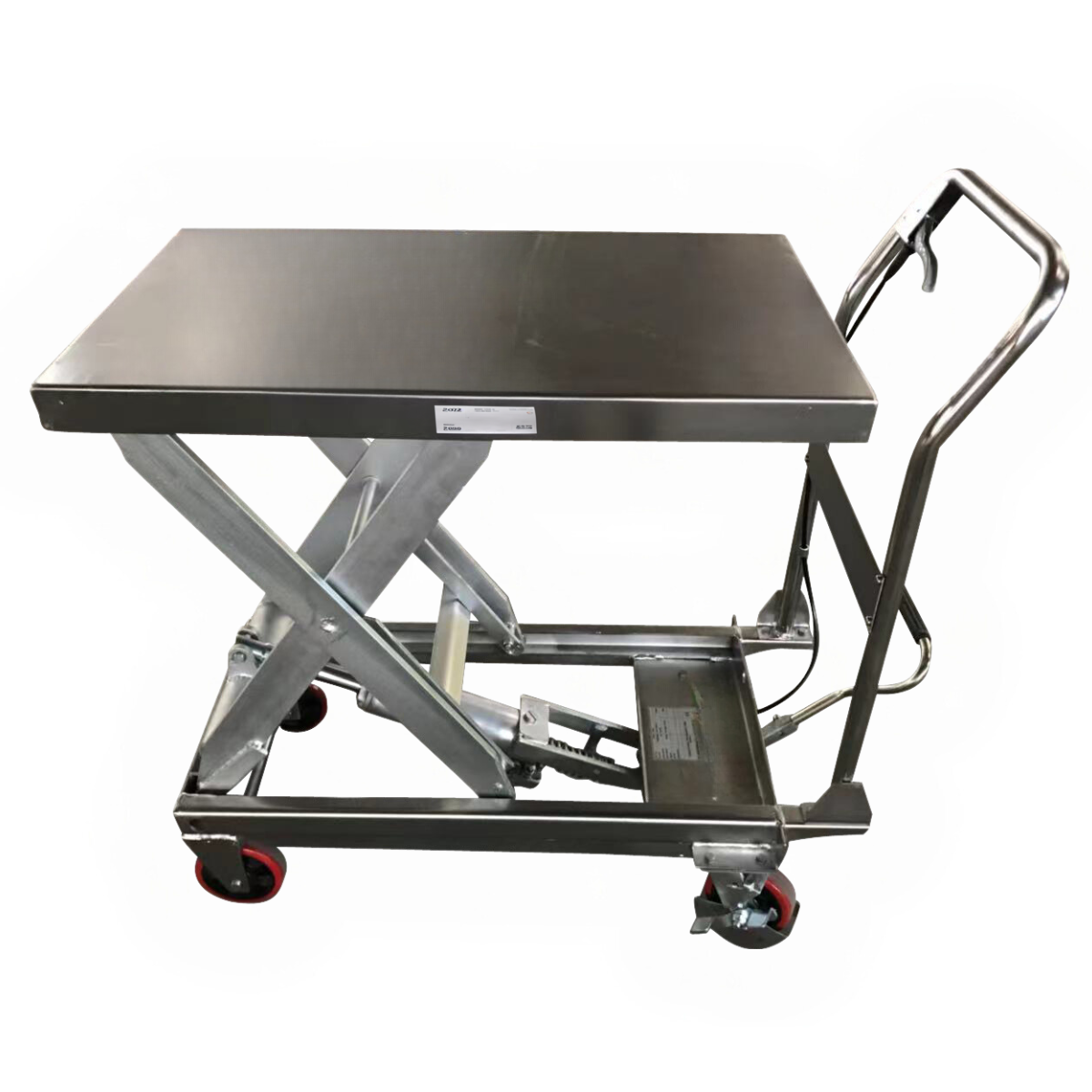 Piattaforma in acciaio inox portata 250 kg sollevamento fino a 890 mm